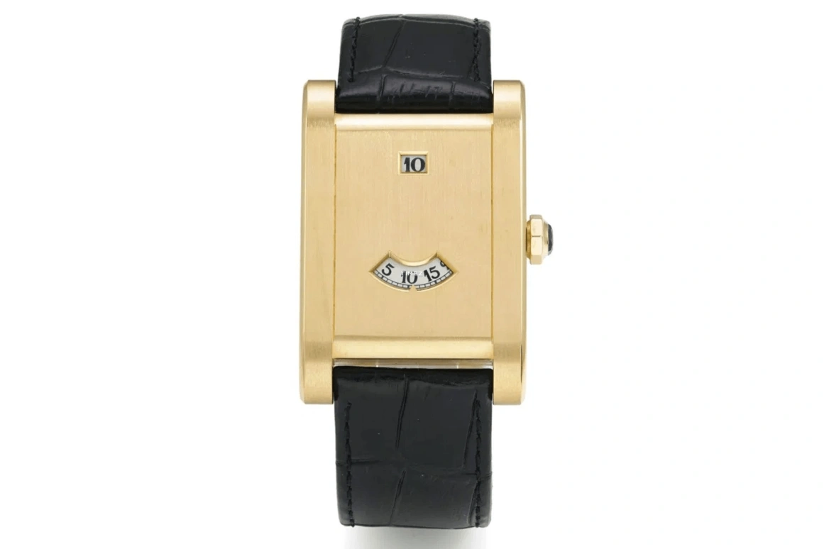 Cartier,Tank à Guichet 24.50x35.50mm,24.50x35.50mm,Yellow Gold,White,Handwound,Jumping Minutes,Jumping Hours,2817