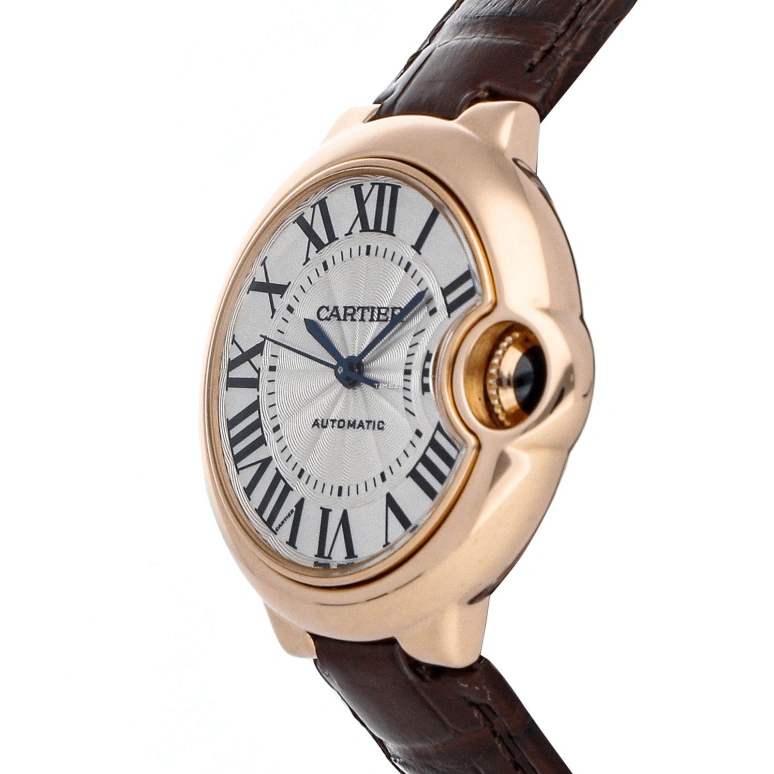 Cartier,Ballon Bleu de Cartier 33mm,33mm,Rose Gold,Silver,Automatic,Sapphire,Crystal Glass,Round,W6920069