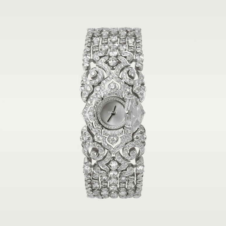 Cartier,High Jewelry Watches ,White Gold,Silver,Quartz,Sapphire,Crystal Glass,Other,HPI00467