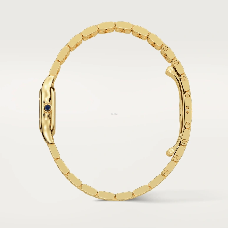 Cartier,Panthère de Cartier 25x19mm,25x19mm,Yellow Gold,Silver,Quartz,Sapphire,Crystal Glass,Square,WGPN0036