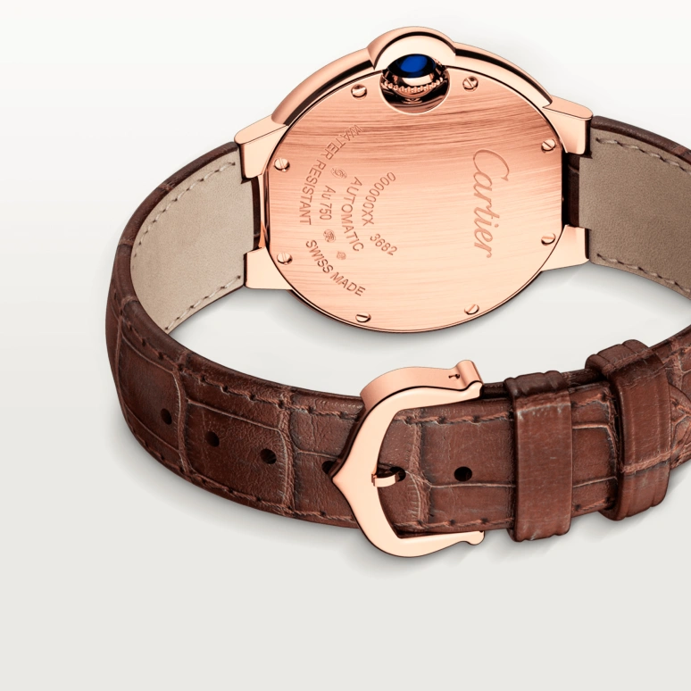 Cartier,Ballon Bleu de Cartier 33mm,33mm,Rose Gold,Silver,Automatic,Sapphire,Crystal Glass,Round,W6920097