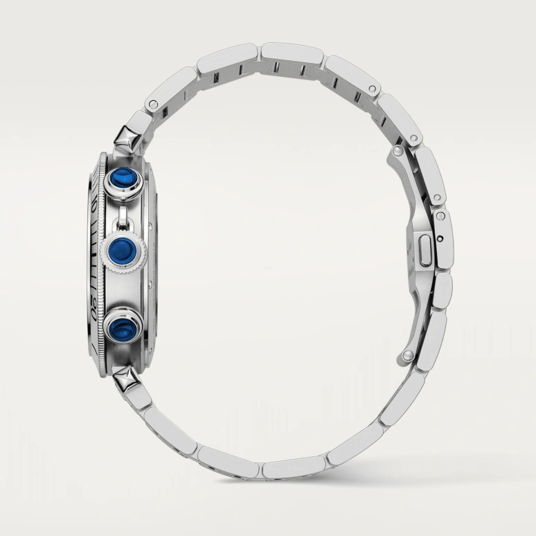 Cartier,Pasha de Cartier 41mm,41mm,Stainless Steel,Silver,Automatic,Chronograph,Day,WSPA0018