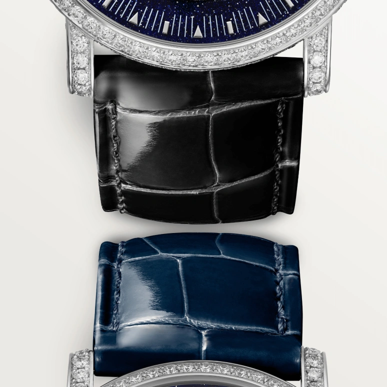 Cartier,Panthère de Cartier 40mm,40mm,White Gold,Blue,Silver,Handwound,Retrograde,Day / Night Indication,HPI01518
