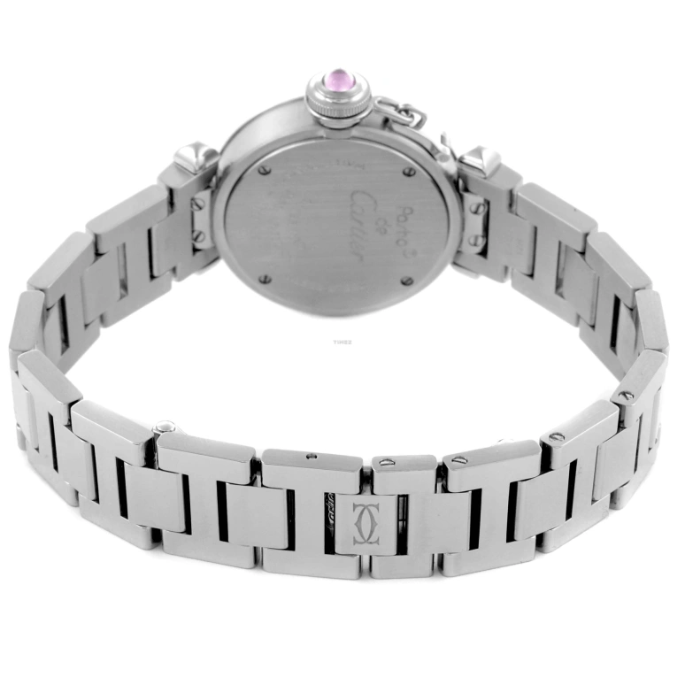 Cartier,Pasha de Cartier 27mm,27mm,Stainless Steel,Pink,Quartz,In-house Caliber,Sapphire,Crystal Glass,W3140023
