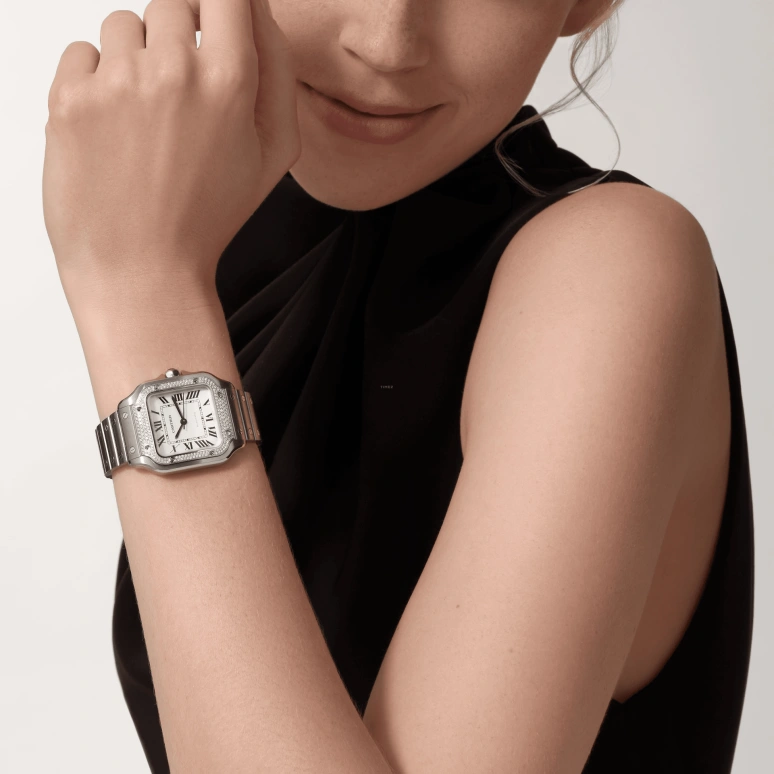 Cartier,Santos de Cartier 35.10x41.90mm,35.10x41.90mm,Stainless Steel,Silver,Automatic,42hours,In-house Caliber,W4SA0005