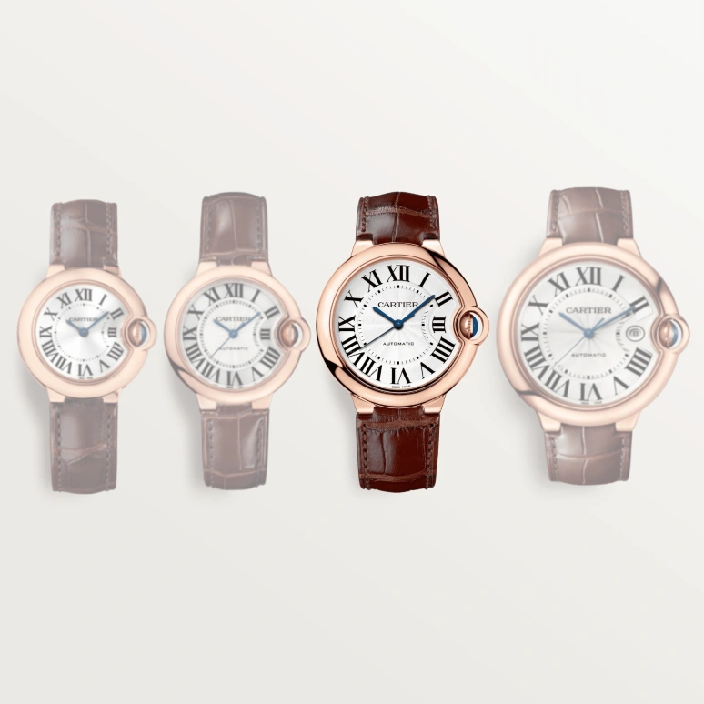 Cartier,Ballon Bleu de Cartier 36.60mm,36.60mm,Rose Gold,Silver,Automatic,In-house Caliber,Sapphire,Crystal Glass,WGBB0009