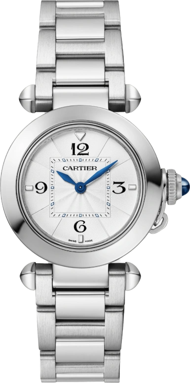Cartier,Pasha de Cartier 30mm,30mm,Stainless Steel,Silver,Quartz,Sapphire,Crystal Glass,Round,WSPA0021