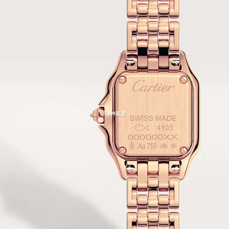 Cartier,Panthère de Cartier 20x25mm,20x25mm,Rose Gold,Silver,Quartz,Sapphire,Crystal Glass,Square,WJPN0013