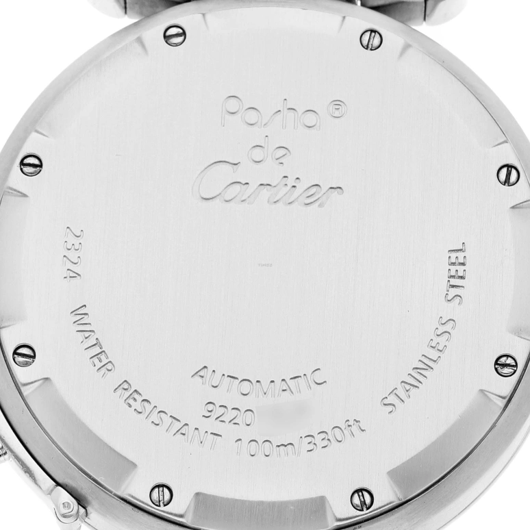 Cartier,Pasha de Cartier 35.25mm,35.25mm,Stainless Steel,White,Automatic,Day,42hours,W31074M7
