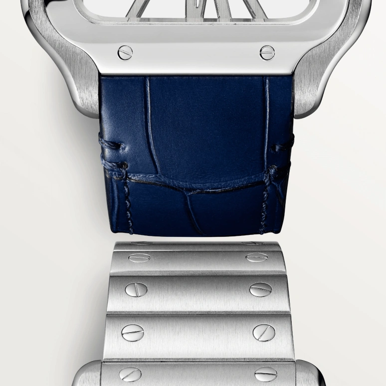 Cartier,Santos de Cartier 39.80mm,39.80mm,Stainless Steel,Silver,Handwound,72hours,In-house Caliber,WHSA0015