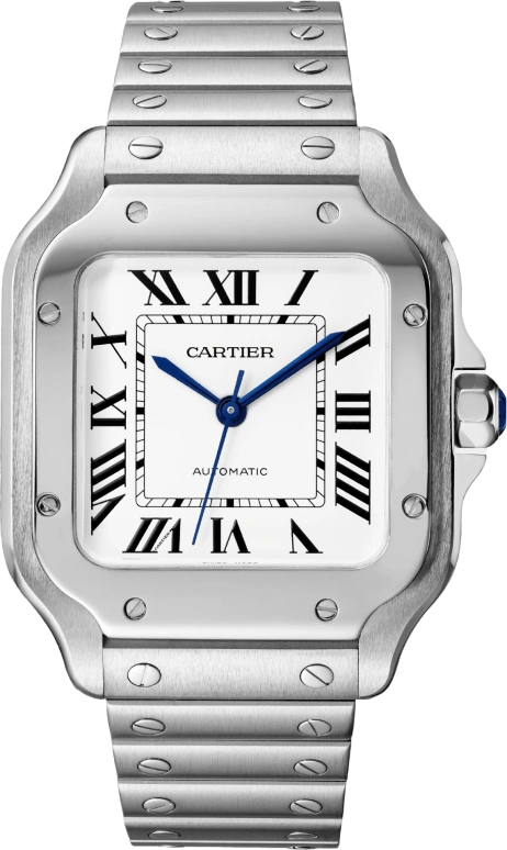 Cartier,Santos de Cartier 35.10mm,35.10mm,Stainless Steel,Silver,Automatic,42hours,In-house Caliber,WSSA0029
