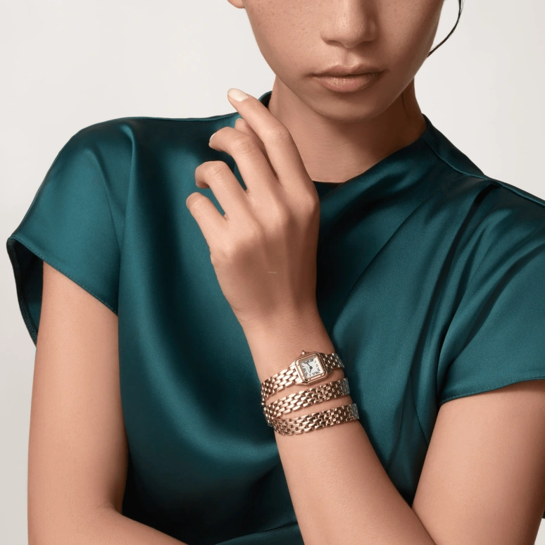 Cartier,Panthère de Cartier 20x25mm,20x25mm,Yellow Gold,Silver,Quartz,Sapphire,Crystal Glass,Square,WGPN0012