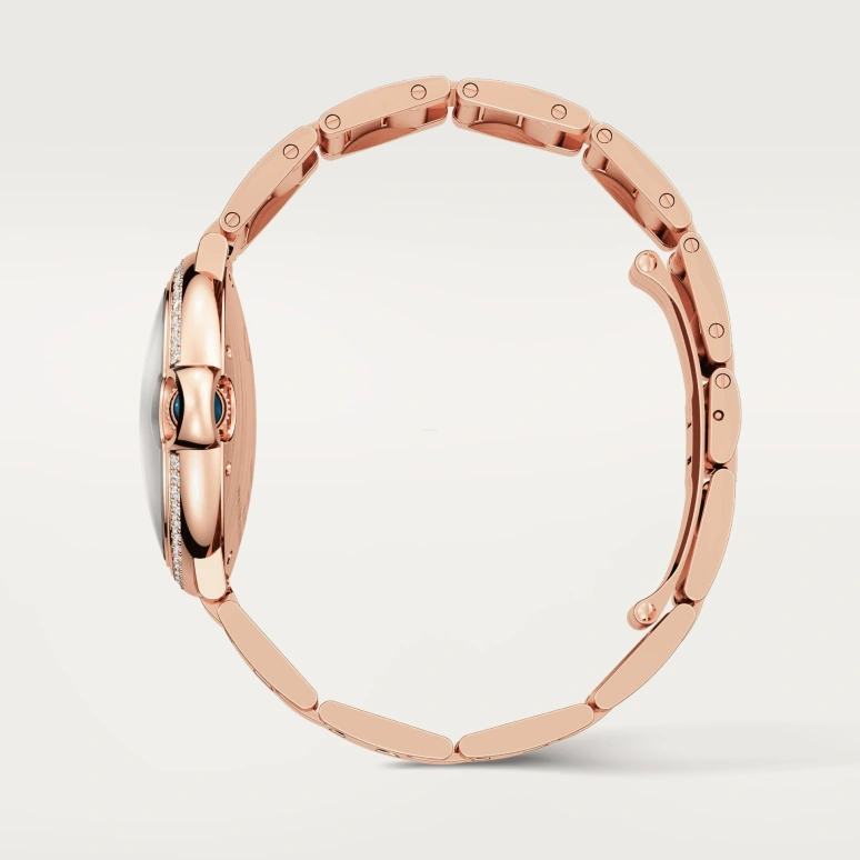 Cartier,Ballon Bleu de Cartier 36mm,36mm,Rose Gold,Silver,Automatic,Sapphire,Crystal Glass,Round,WJBB0083