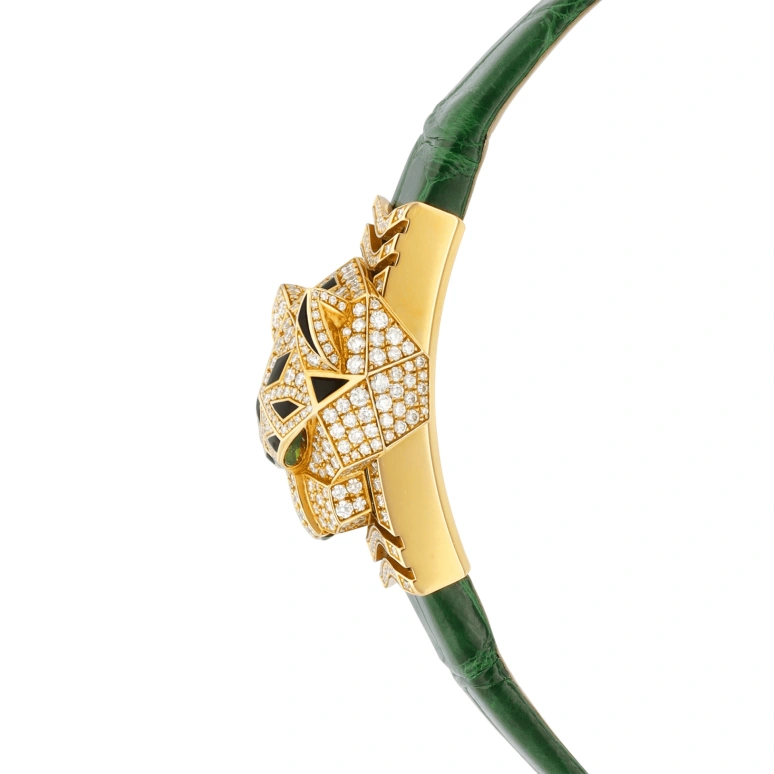 Cartier,Panthère de Cartier 36.65mm,36.65mm,Yellow Gold,White,Quartz,In-house Caliber,Sapphire,Crystal Glass,WG500131