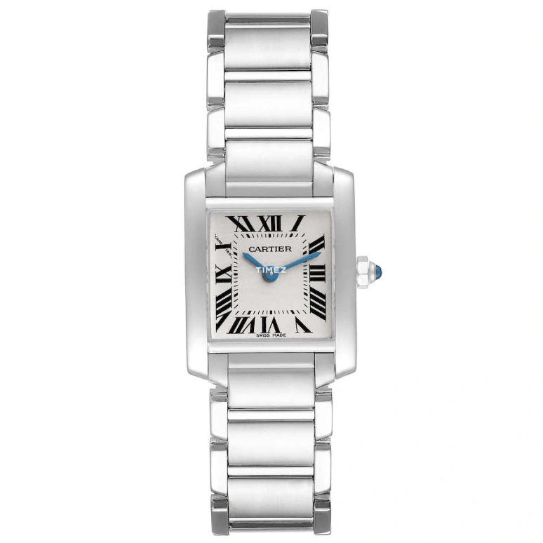 Cartier,Tank 20x25mm,20x25mm,White Gold,Silver,Quartz,In-house Caliber,Sapphire,Crystal Glass,W50012S3