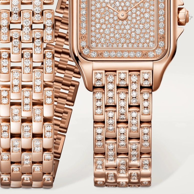 Cartier,Panthère de Cartier 30.30x22mm,30.30x22mm,Rose Gold,Quartz,Glass,Square,WJPN0062