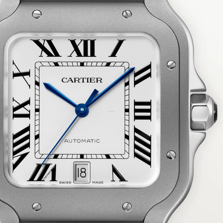 Cartier,Santos de Cartier 39.80mm,39.80mm,Titanium,Silver,Automatic,Day,42hours,WSSA0089