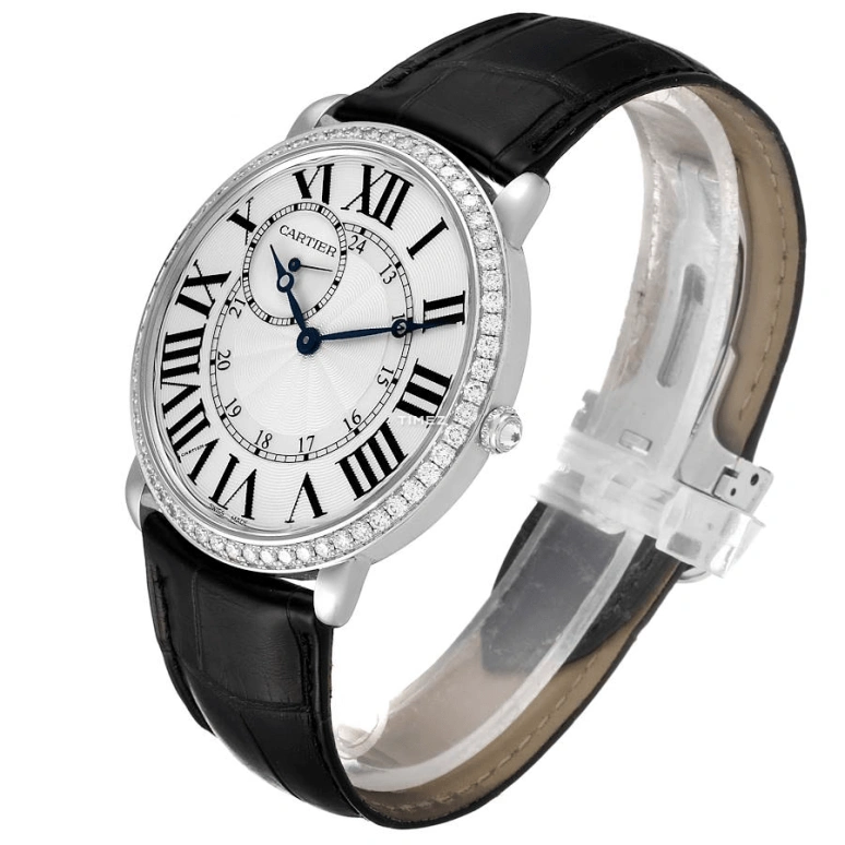 Cartier,Ronde de Cartier 42mm,42mm,White Gold,Silver,Handwound,In-house Caliber,Sapphire,Crystal Glass,WR007002