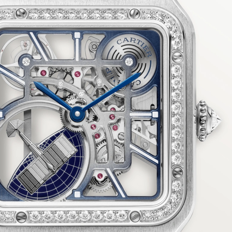 Cartier,Santos de Cartier 43.50x31.40mm,43.50x31.40mm,White Gold,Silver,Automatic,44hours,In-house Caliber,HPI01631