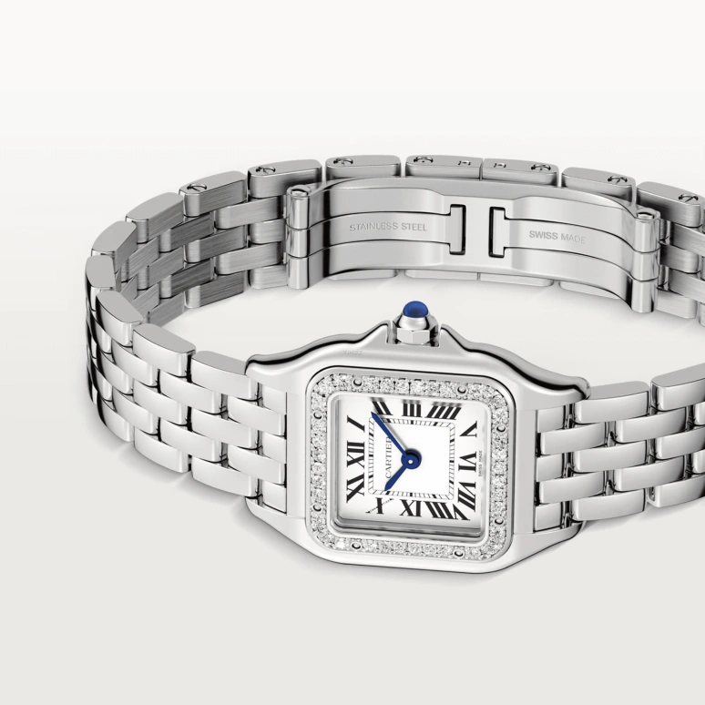 Cartier,Panthère de Cartier 23x30mm,23x30mm,Stainless Steel,Silver,Quartz,Sapphire,Crystal Glass,Square,W4PN0016