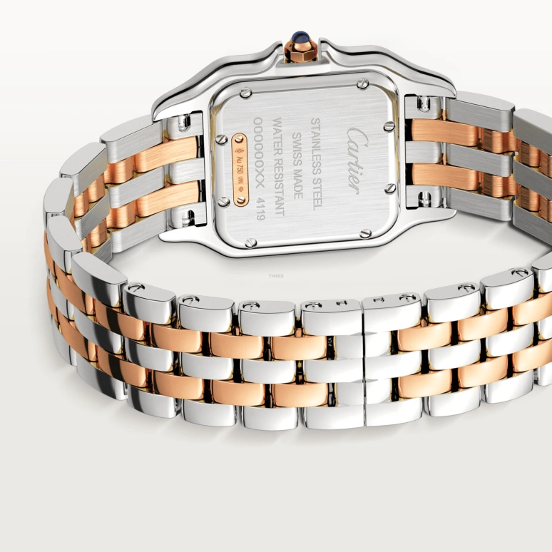Cartier,Panthère de Cartier 36.50x26.70mm,36.50x26.70mm,Stainless Steel,Rose Gold,Silver,Quartz,Glass,Square,W3PN0015