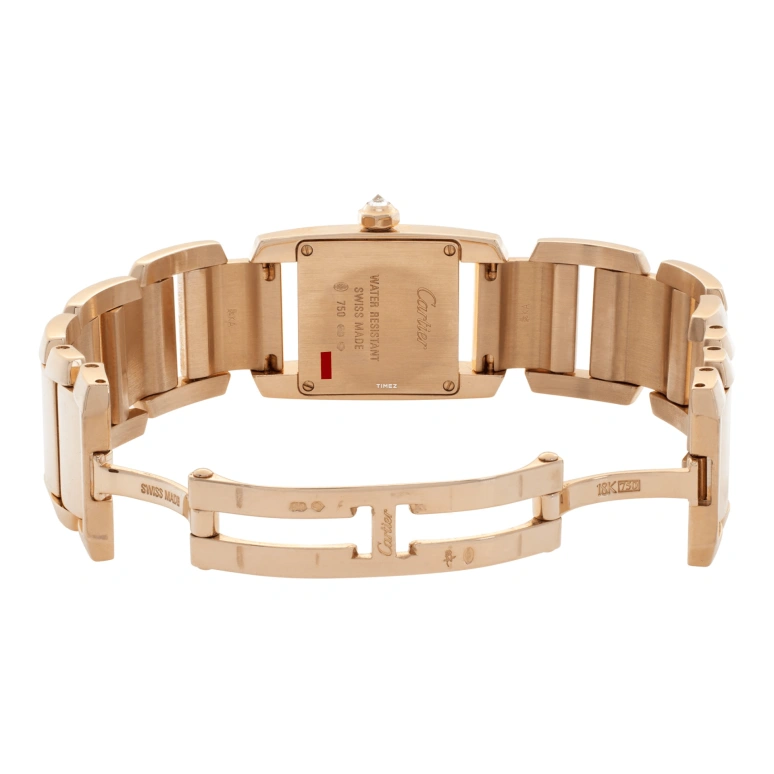 Cartier,Tank 22mm,22mm,Rose Gold,Silver White,White,Quartz,Sapphire,Crystal Glass,Square,WE70028H