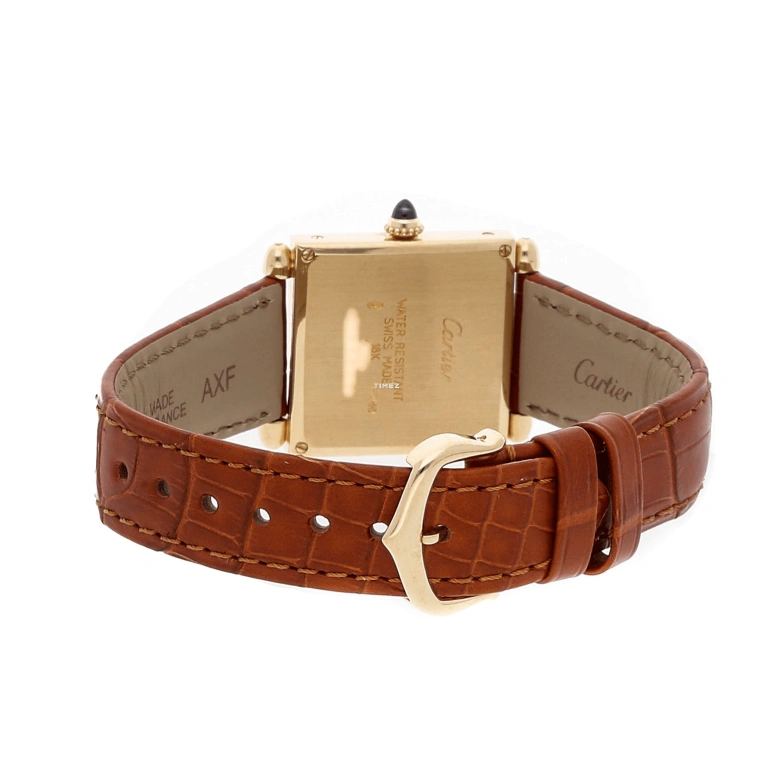 Cartier,Tank 25mm,25mm,Yellow Gold,Silver,Quartz,Sapphire,Crystal Glass,Square,W1512256