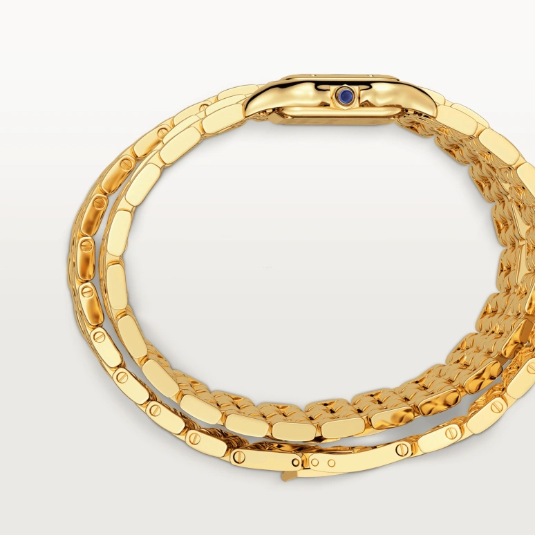 Cartier,Panthère de Cartier 20x25mm,20x25mm,Yellow Gold,Silver,Quartz,Sapphire,Crystal Glass,Square,WGPN0012