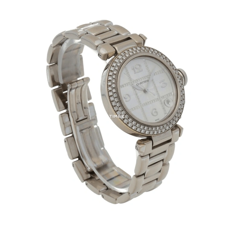 Cartier,Pasha de Cartier 35.50mm,35.50mm,White Gold,Silver,Automatic,Day,42hours,2308