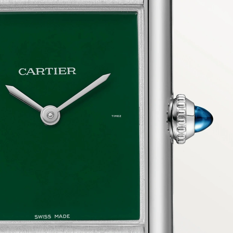 Cartier,Tank 33.70x25.50mm,33.70x25.50mm,Stainless Steel,Green,Quartz,Sapphire,Crystal Glass,Rectangular,WSTA0115