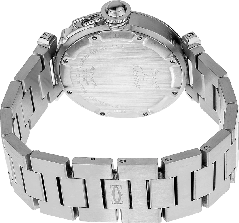 Cartier,Pasha de Cartier 35mm,35mm,Stainless Steel,Pink Red,Red,Automatic,Day,Sapphire,Crystal Glass,W31058M7