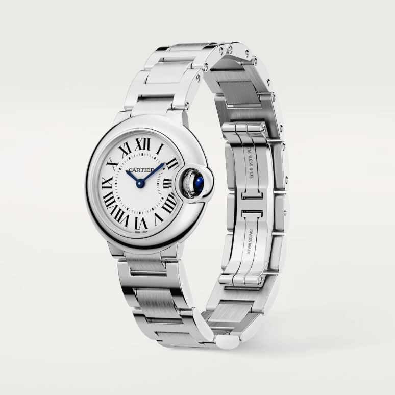 Cartier,Ballon Bleu de Cartier 28mm,28mm,Stainless Steel,Silver,Quartz,Sapphire,Crystal Glass,Round,WSBB0073