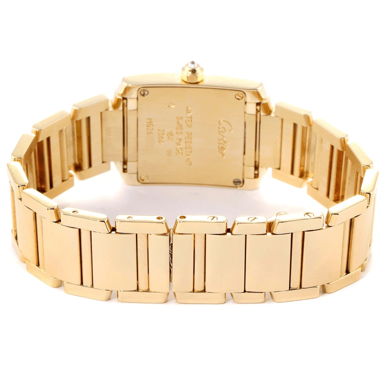 Cartier,Tank 25x20mm,25x20mm,Yellow Gold,Silver,Quartz,In-house Caliber,Sapphire,Crystal Glass,WE1001R8