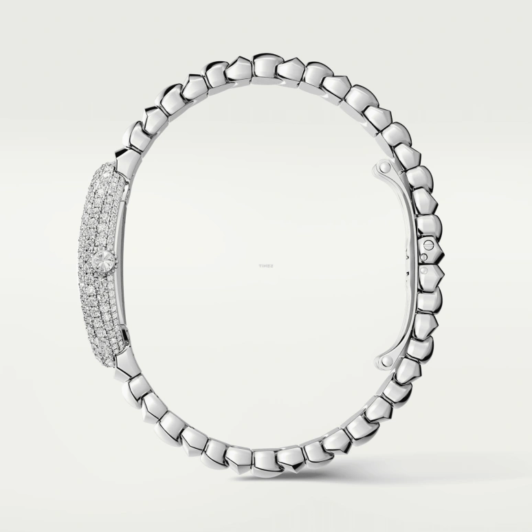 Cartier,Baignoire 31.40x23.10mm,31.40x23.10mm,White Gold,Silver,Quartz,Sapphire,Crystal Glass,Oval,WJBA0020