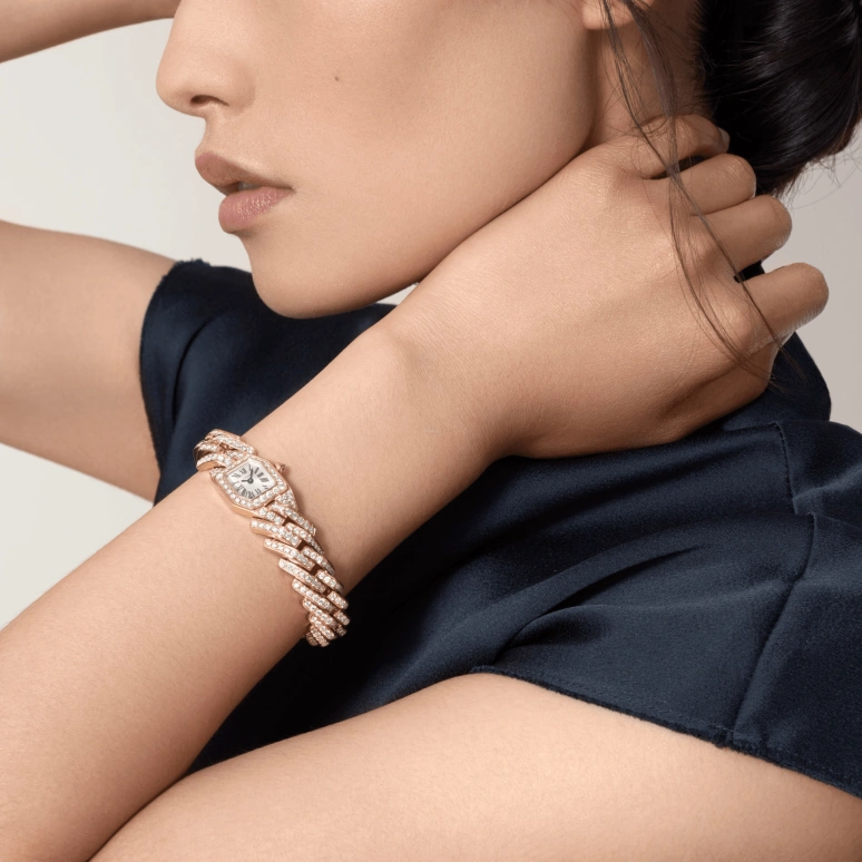 Cartier,Maillon de Cartier 31x17mm,31x17mm,Rose Gold,Silver,Quartz,Sapphire,Crystal Glass,Other,WJBJ0004