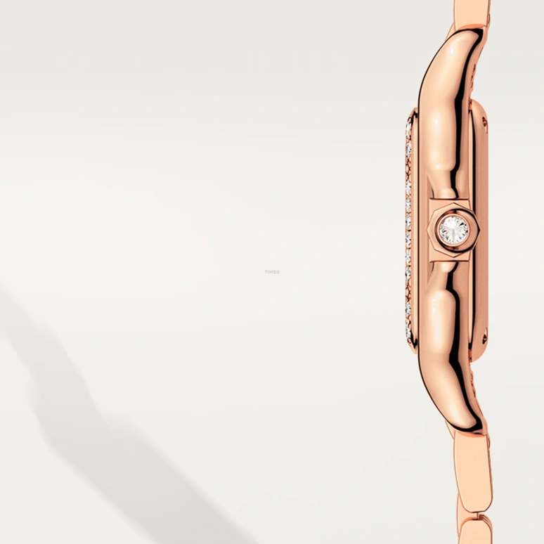 Cartier,Panthère de Cartier 22x30mm,22x30mm,Rose Gold,White,Quartz,Sapphire,Crystal Glass,Square,WJPN0071