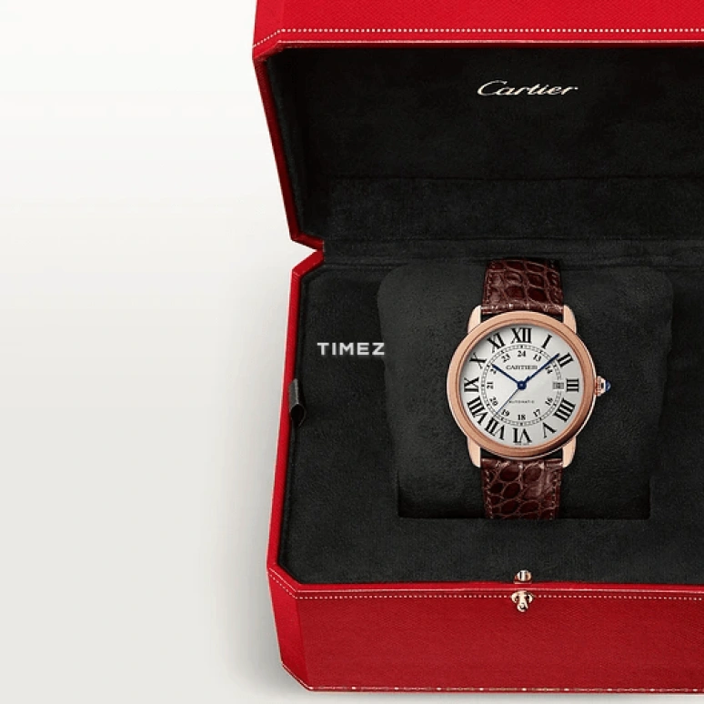 Cartier,Ronde de Cartier 42mm,42mm,Rose Gold,Silver,Automatic,Day,42hours,W6701009