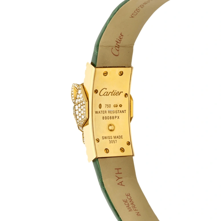 Cartier,Panthère de Cartier 36.65mm,36.65mm,Yellow Gold,White,Quartz,In-house Caliber,Sapphire,Crystal Glass,WG500131