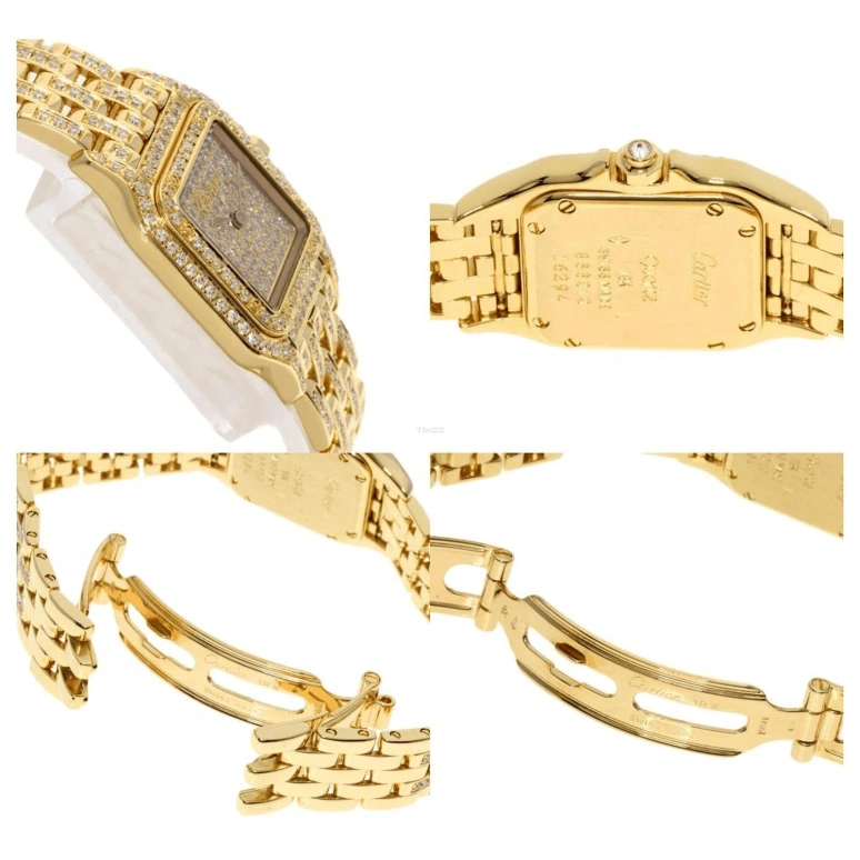 Cartier,Panthère de Cartier 22mm,22mm,Yellow Gold,Gold,Quartz,Sapphire,Rectangular,WF3072B9PVE
