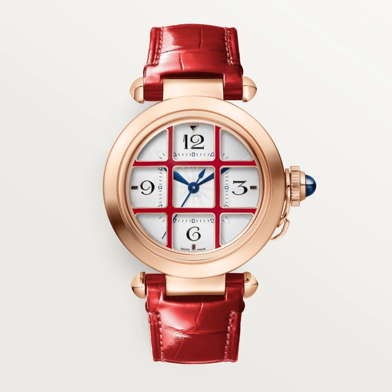 Cartier,Pasha de Cartier 35mm,35mm,Rose Gold,Silver,Automatic,42hours,In-house Caliber,WGPA0028