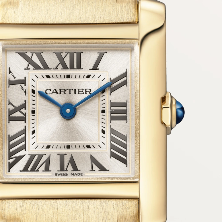 Cartier,Tank 25.70x21.10mm,25.70x21.10mm,Yellow Gold,Silver,Quartz,Sapphire,Crystal Glass,Square,WGTA0344