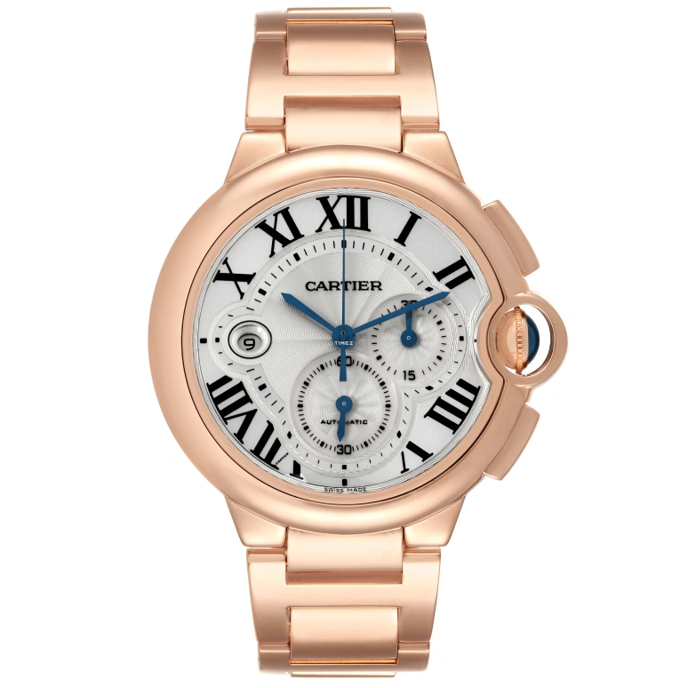 Cartier,Ballon Bleu de Cartier 47mm,47mm,Rose Gold,Silver,Automatic,Chronograph,Day,W6920010