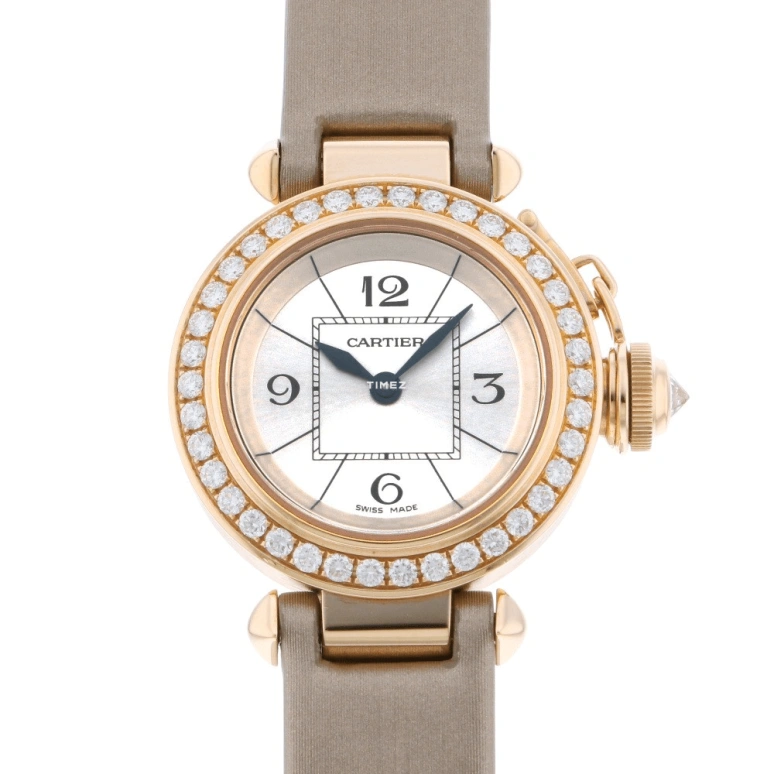 Cartier,Pasha de Cartier 27mm,27mm,Rose Gold,Silver,Quartz,Sapphire,Hardlex,Round,WJ124026