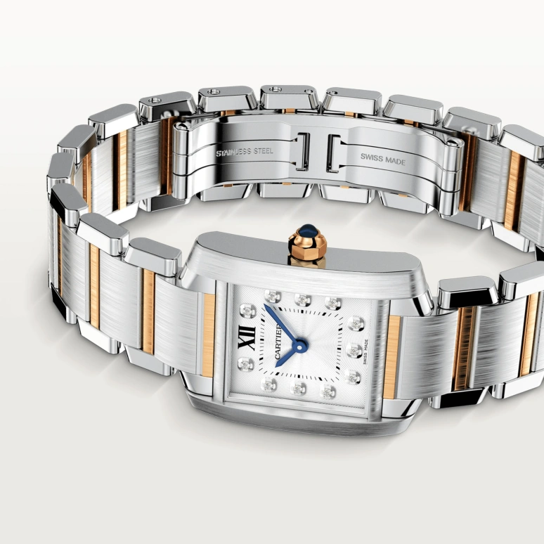Cartier,Tank 25x20mm,25x20mm,Stainless Steel,Silver White,Quartz,Sapphire,Crystal Glass,Square,WE110004