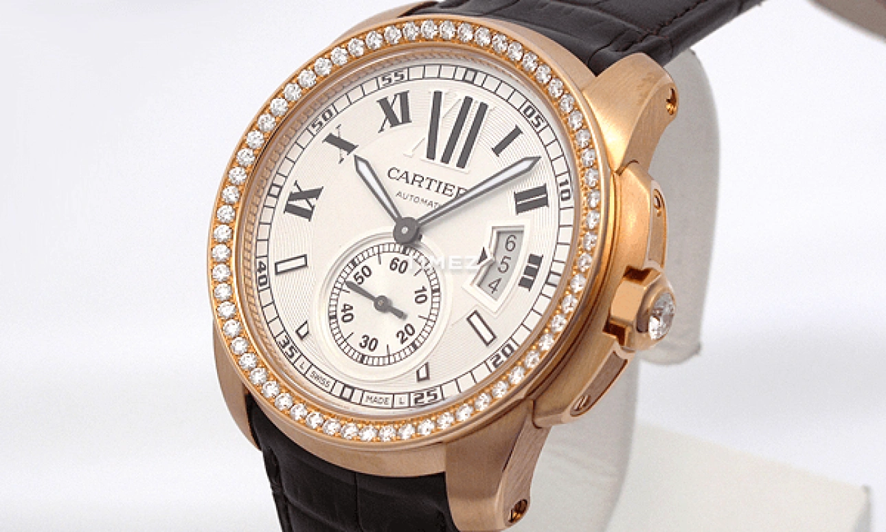 Cartier,Calibre de Cartier 42mm,42mm,Rose Gold,Silver,Automatic,Day,48hours,WF100005