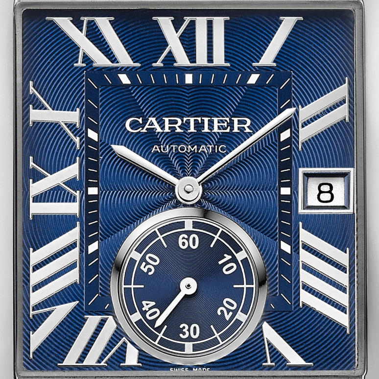 Cartier,Tank 34.30x43.92mm,34.30x43.92mm,Stainless Steel,Blue,Automatic,Day,48hours,WSTA0010