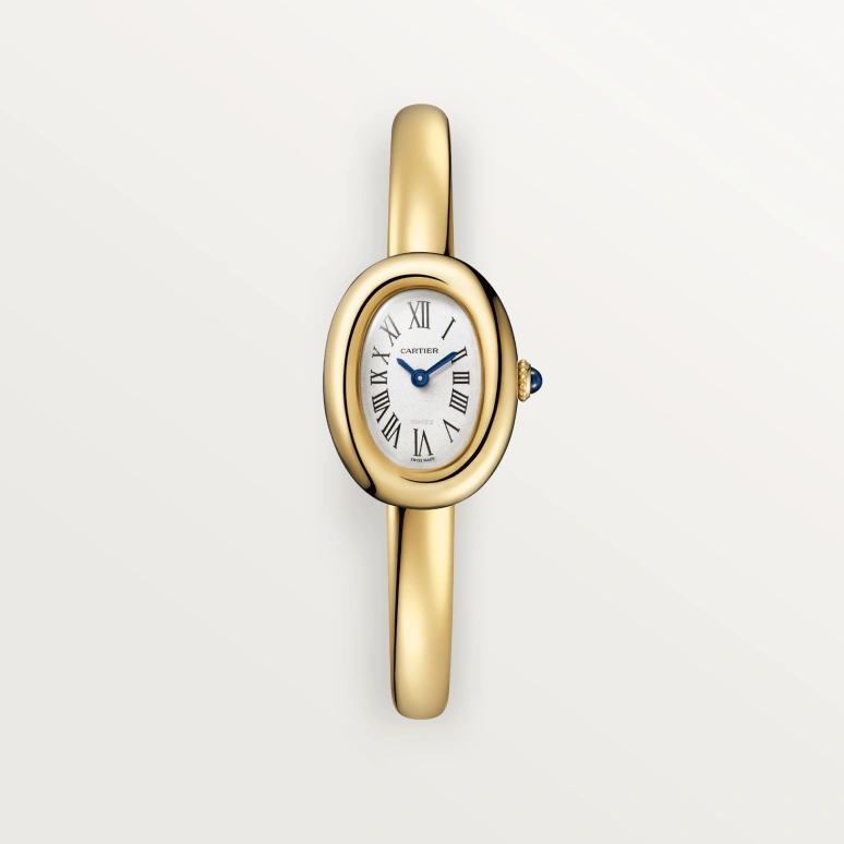 Cartier,Baignoire 18.70x24.60mm,18.70x24.60mm,Yellow Gold,White,Quartz,Sapphire,Crystal Glass,Oval,WGBA0045