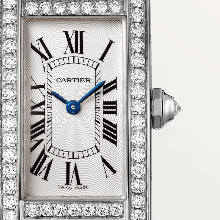 Cartier,Tank 34.80x19mm,34.80x19mm,White Gold,Silver,Quartz,Sapphire,Crystal Glass,Square,WJTA0003