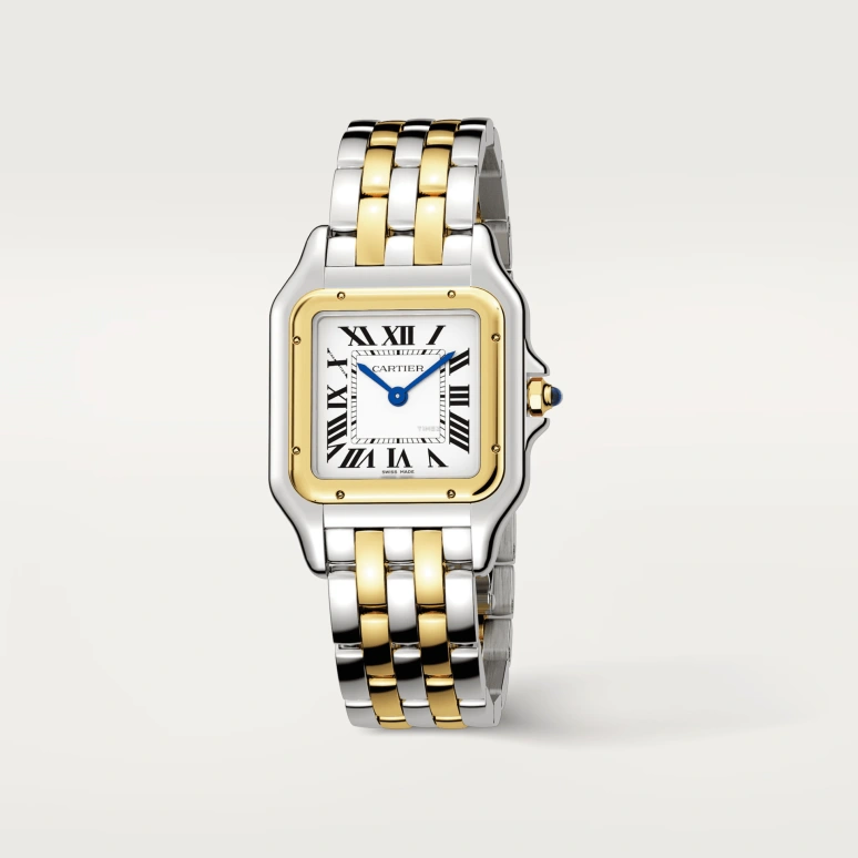 Cartier,Panthère de Cartier 36.50x26.70mm,36.50x26.70mm,Stainless Steel,Yellow Gold,Silver,Quartz,Glass,Square,W2PN0019