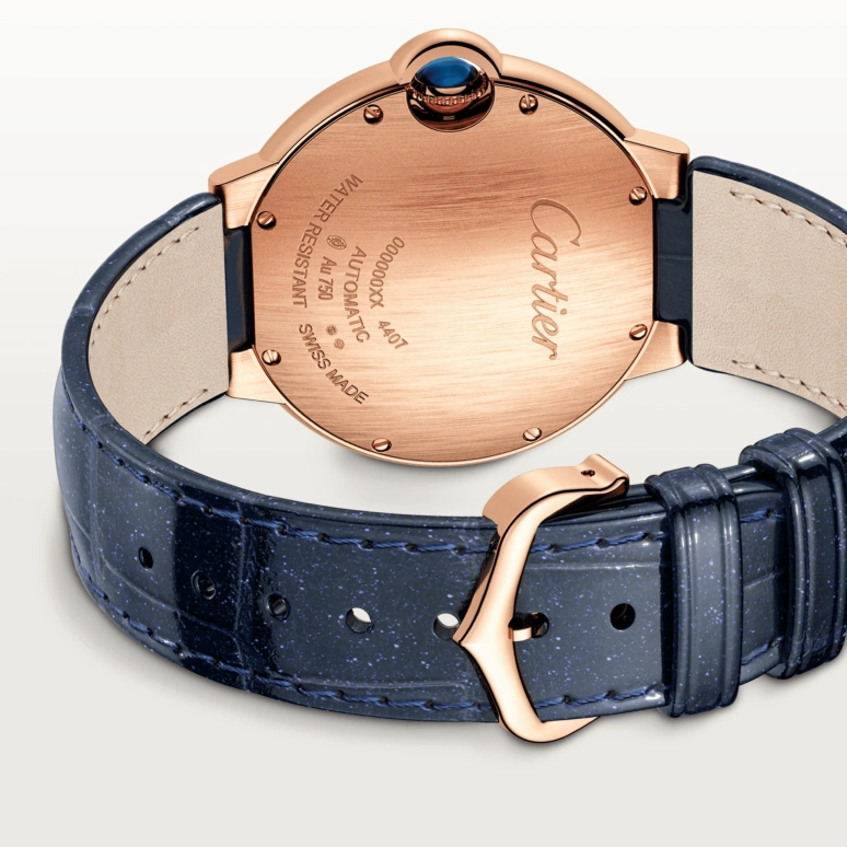 Cartier,Ballon Bleu de Cartier 36mm,36mm,Rose Gold,Silver,Automatic,Sapphire,Crystal Glass,Round,WGBB0053